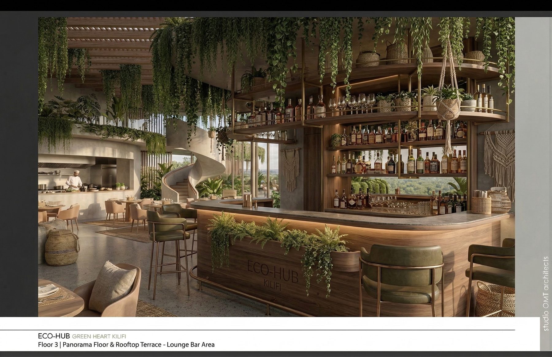 Rooftop restaurant and bar