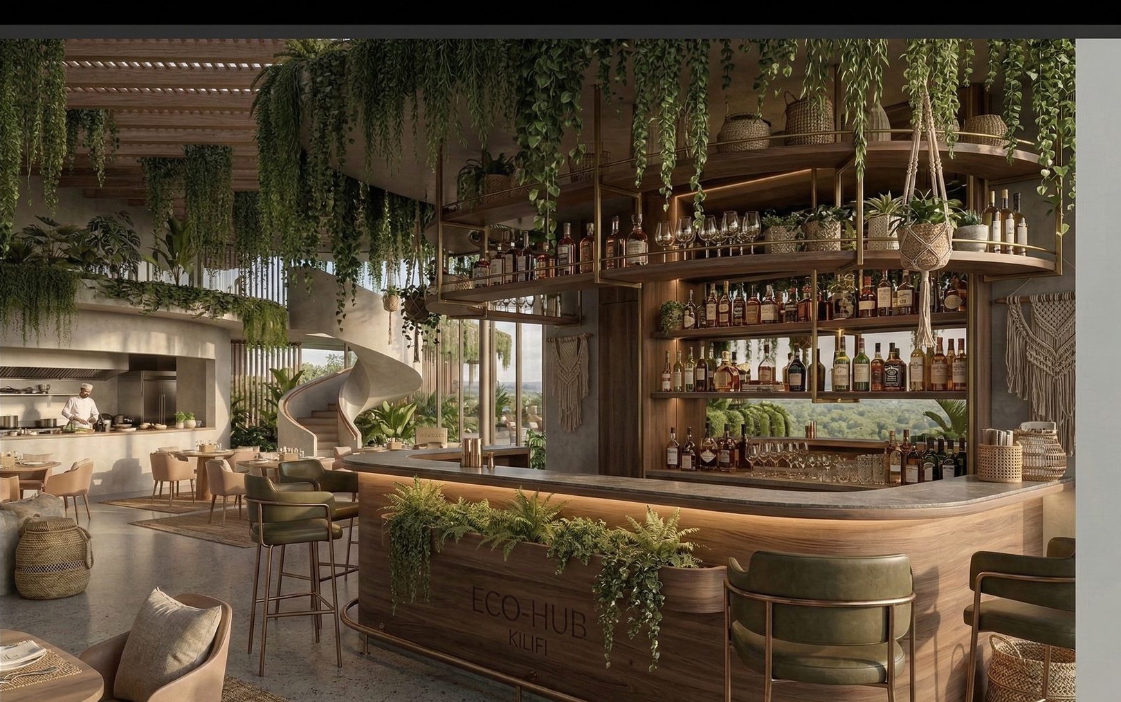 Rooftop restaurant and bar