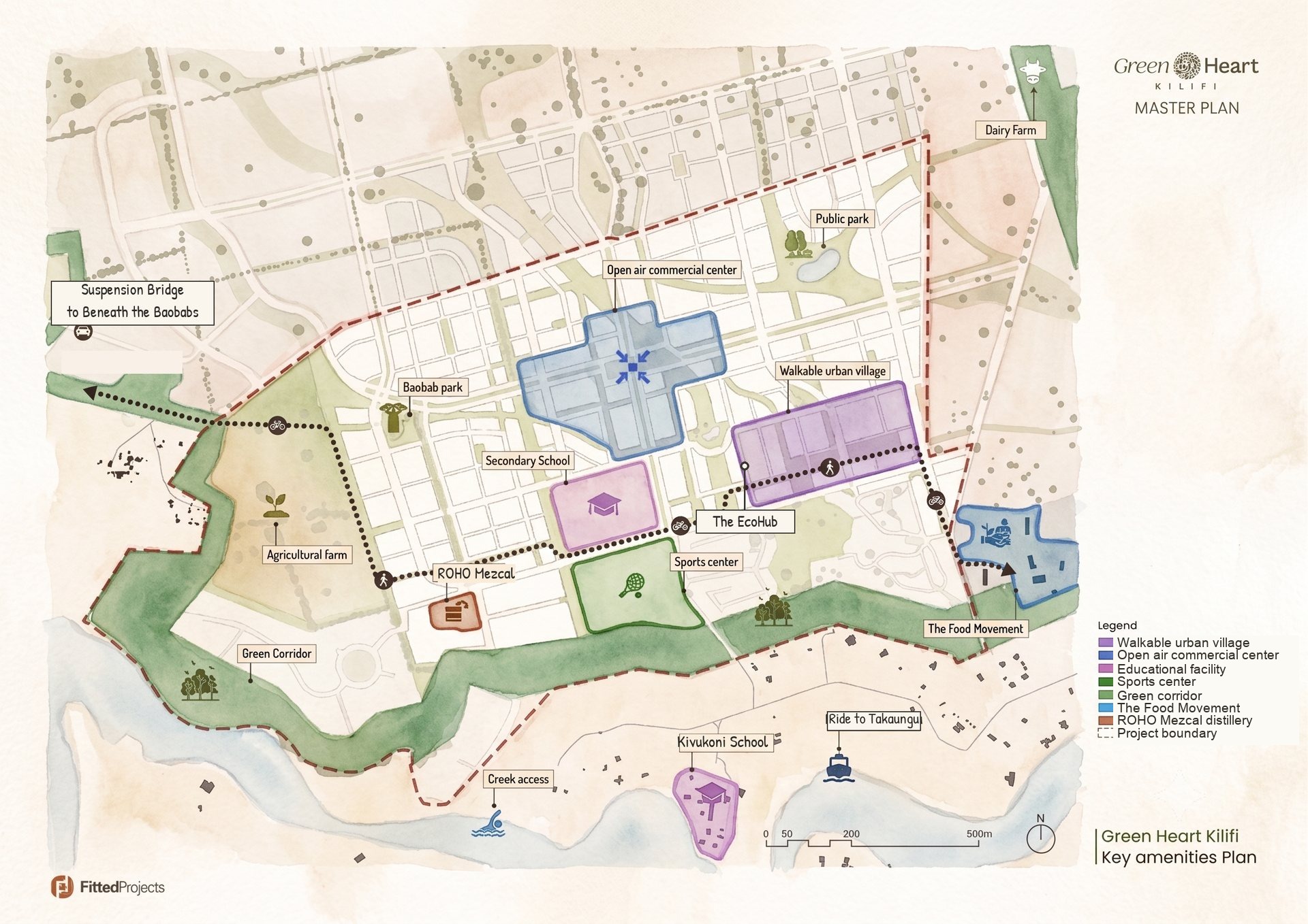 Green Heart Kilifi master plan with key amenities