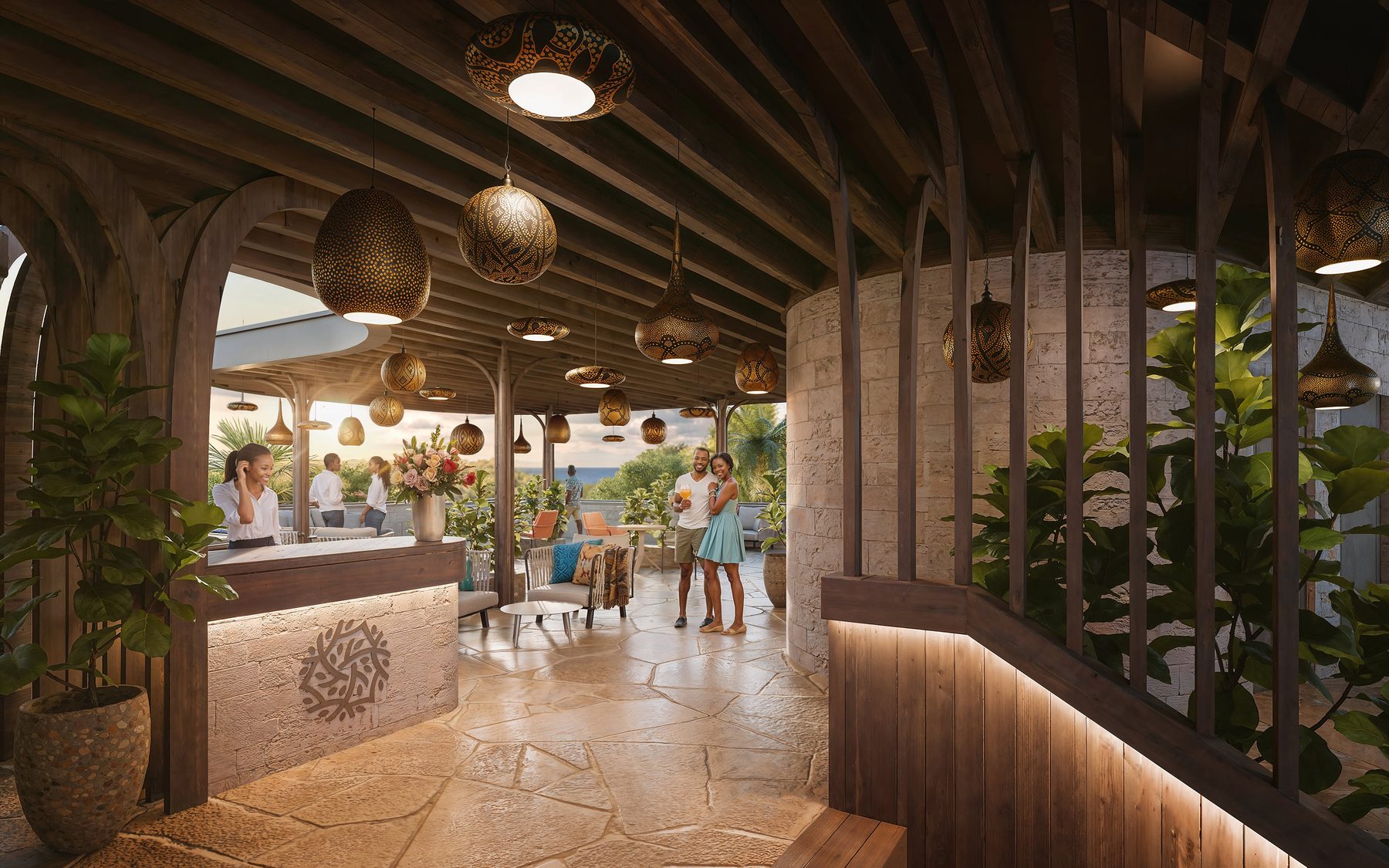 Rooftop restaurant terrace